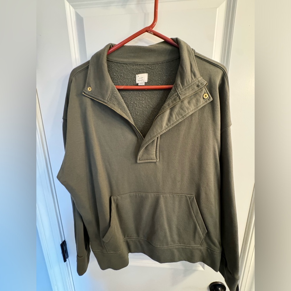 Three quarter zip pullover sweatshirt